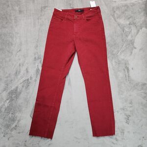 NWT MAVI Viola Women's Red Mid-Rise Cropped Straight Leg Jeans Size 27